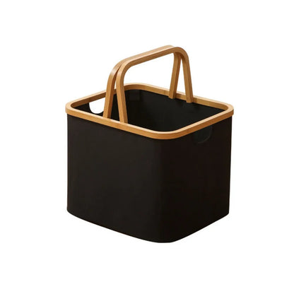 Bamboo Handle Laundry Basket - Oxford Cloth