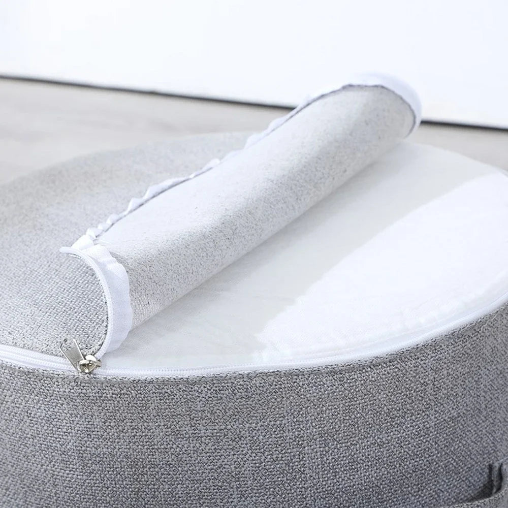Linen Meditation Floor Cushion - Round