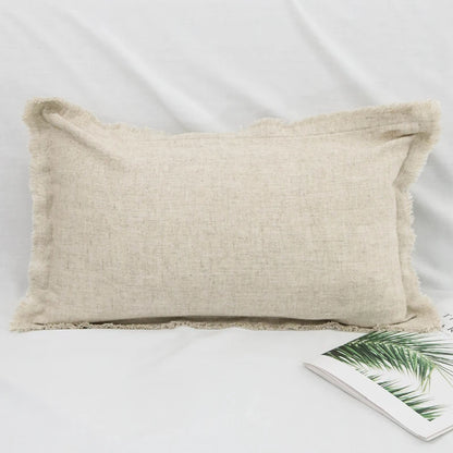 Boho Linen Cushion Cover with Tassels