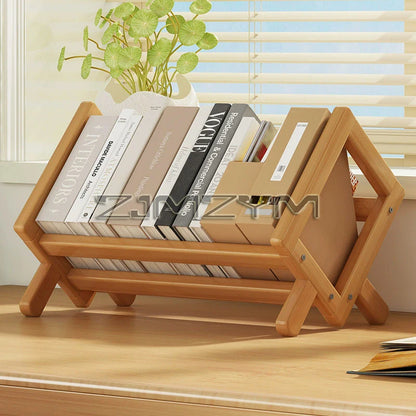 Bamboo Desktop Bookshelf - Multi-Tier Organizer