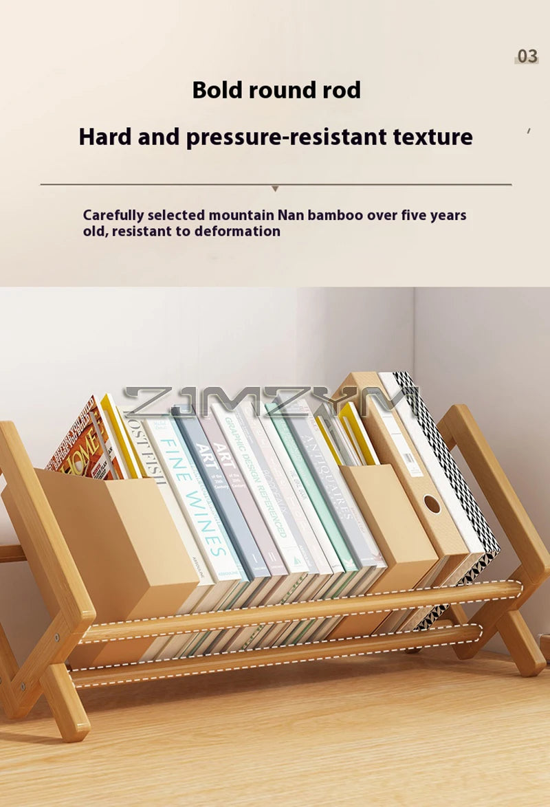 Bamboo Desktop Bookshelf - Multi-Tier Organizer