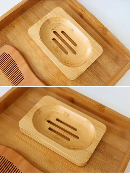 Bamboo Soap Dish - Natural Drain Tray