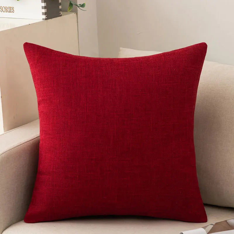 Cotton Linen Cushion Cover - Solid Color