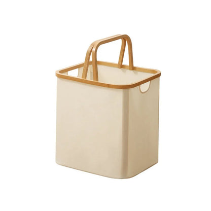 Bamboo Handle Laundry Basket - Oxford Cloth