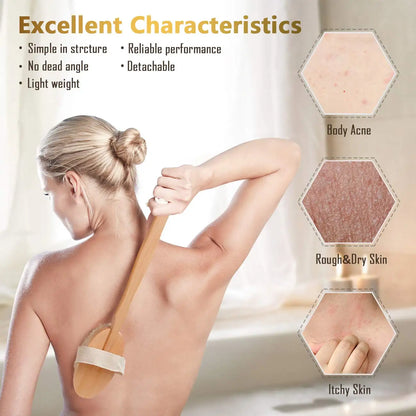 Bamboo Long Handle Bath Brush - 48cm