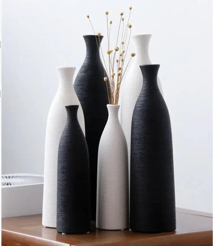 Modern Black & White Ceramic Vase