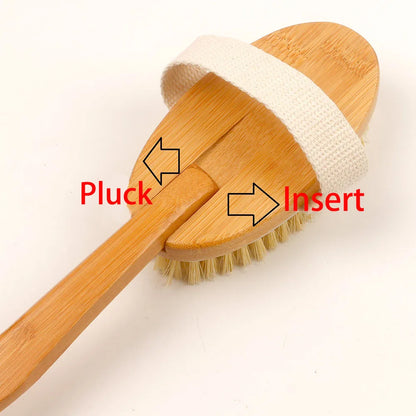 Bamboo Long Handle Bath Brush - 48cm