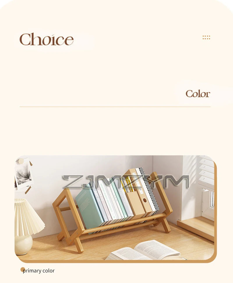 Bamboo Desktop Bookshelf - Multi-Tier Organizer