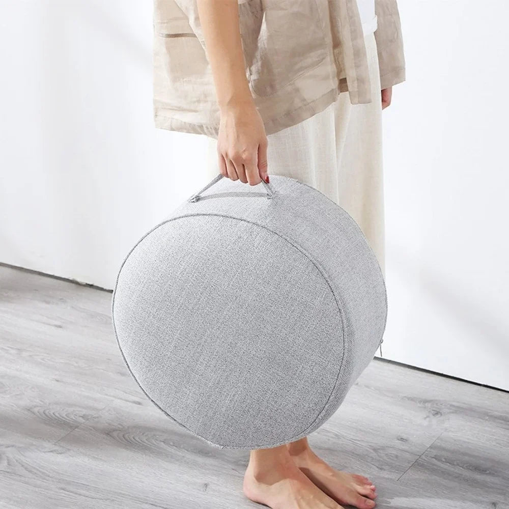 Linen Meditation Floor Cushion - Round