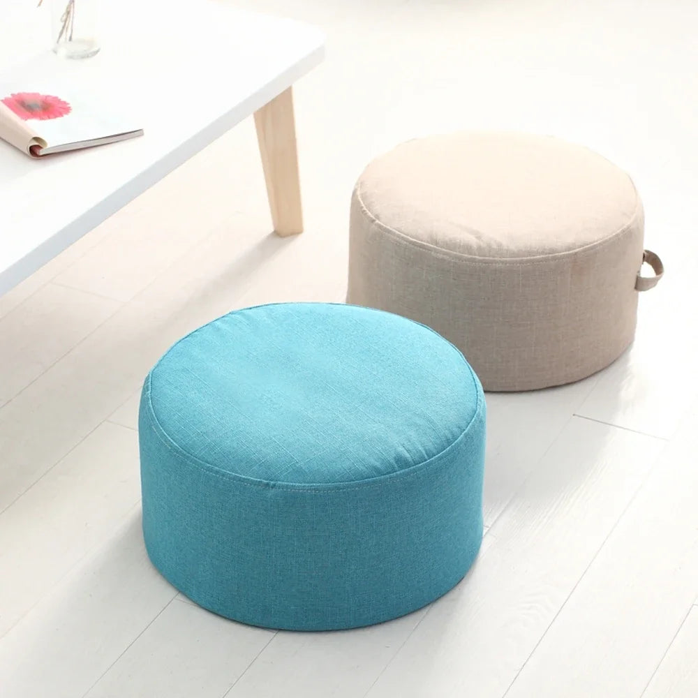 Linen Meditation Floor Cushion - Round