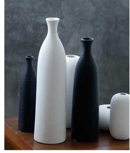 Modern Black & White Ceramic Vase