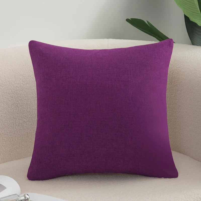 Cotton Linen Cushion Cover - Solid Color