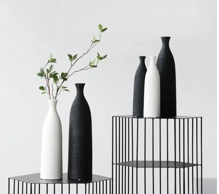 Modern Black & White Ceramic Vase