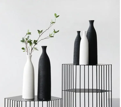 Modern Black & White Ceramic Vase
