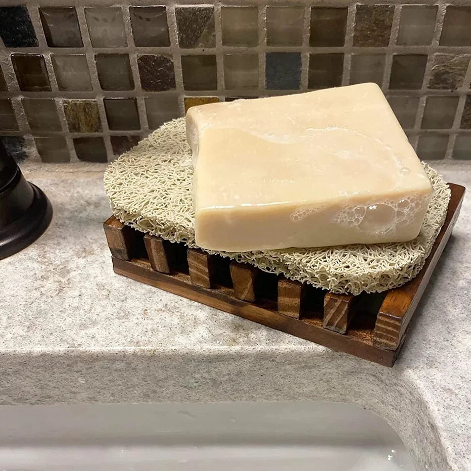 Bamboo Soap Dish - Natural Drain Tray