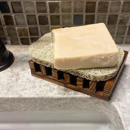 Bamboo Soap Dish - Natural Drain Tray