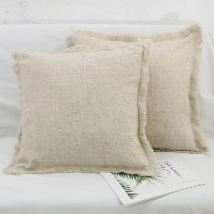 Boho Linen Cushion Cover with Tassels