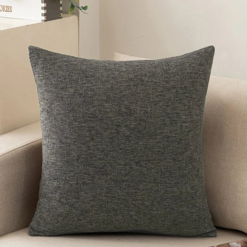 Cotton Linen Cushion Cover - Solid Color