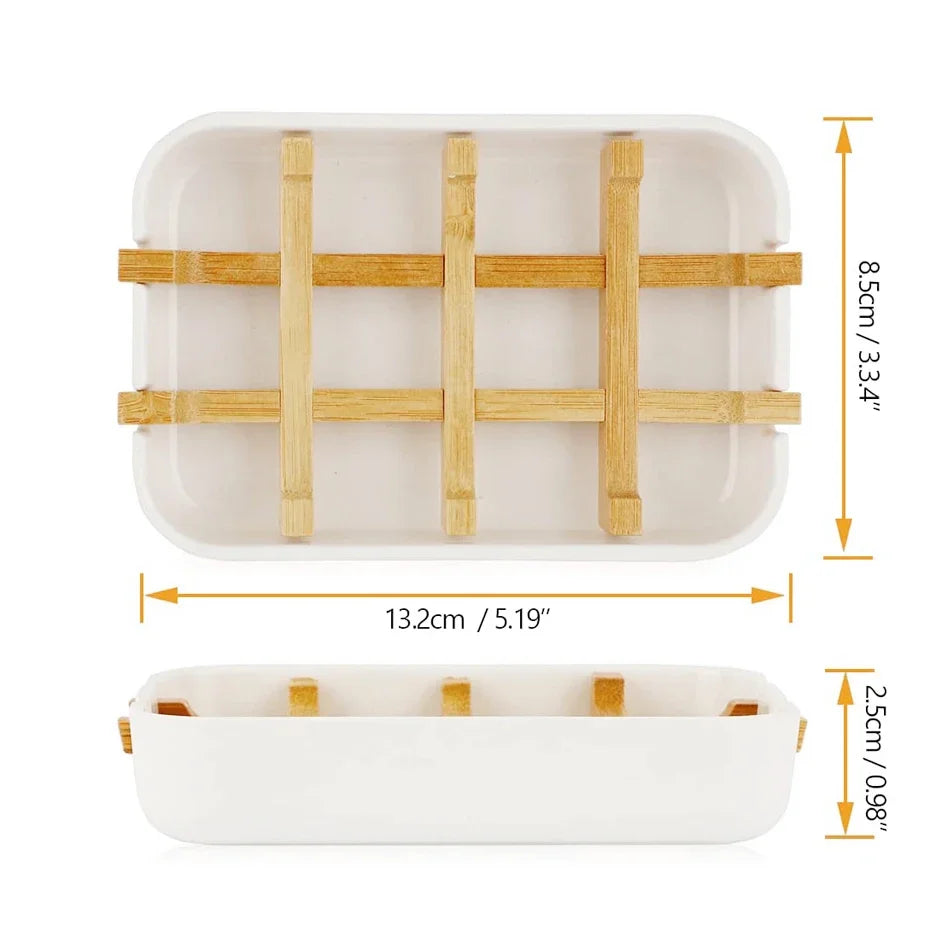 Bamboo Soap Dish - Natural Drain Tray