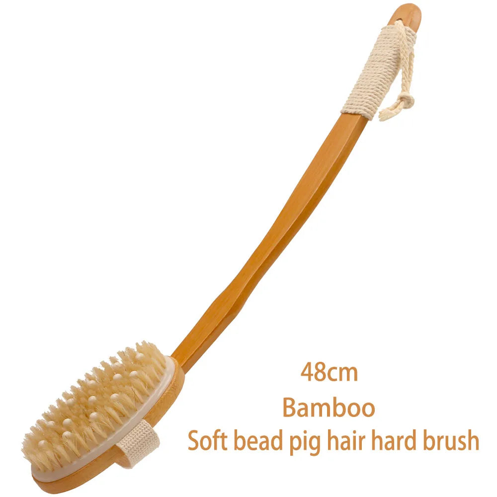 Bamboo Long Handle Bath Brush - 48cm