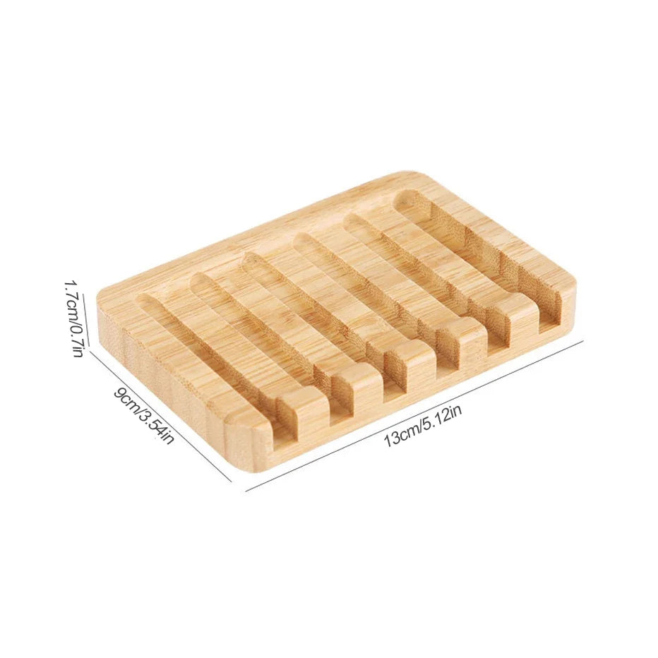 Bamboo Soap Dish - Natural Drain Tray