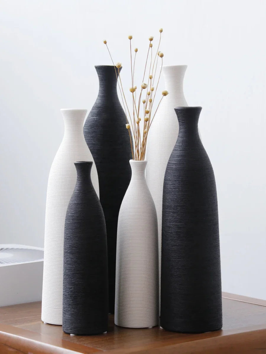 Modern Black & White Ceramic Vase