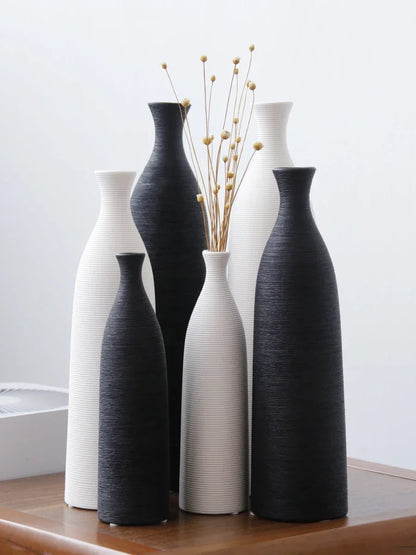 Modern Black & White Ceramic Vase