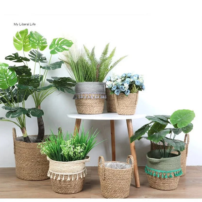 Natural Wicker Planter Basket - 20/25/30cm