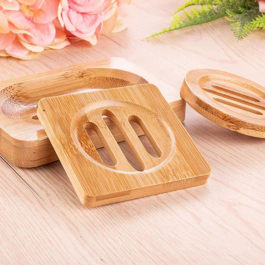 Bamboo Soap Dish - Natural Drain Tray