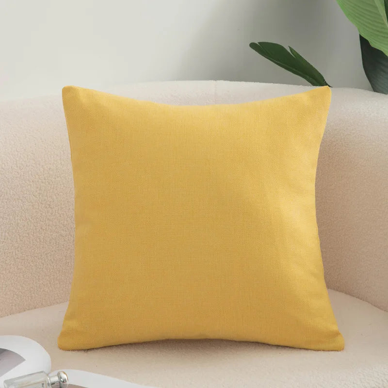 Cotton Linen Cushion Cover - Solid Color