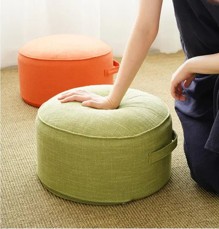 Linen Meditation Floor Cushion - Round