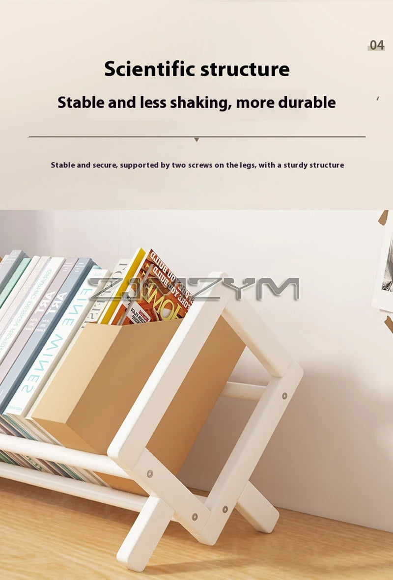 Bamboo Desktop Bookshelf - Multi-Tier Organizer