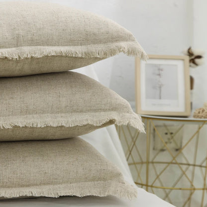 Boho Linen Cushion Cover with Tassels