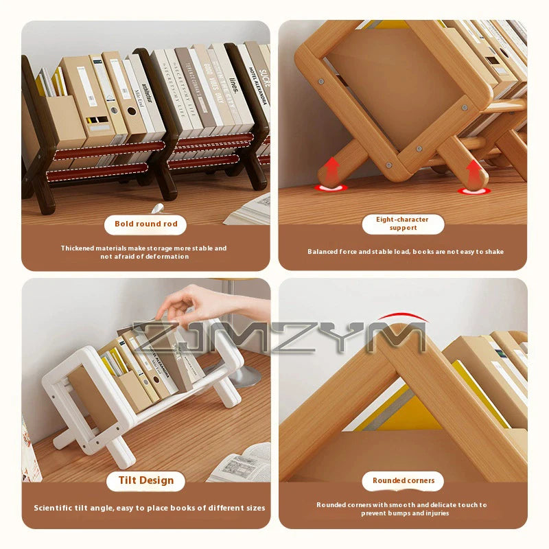 Bamboo Desktop Bookshelf - Multi-Tier Organizer