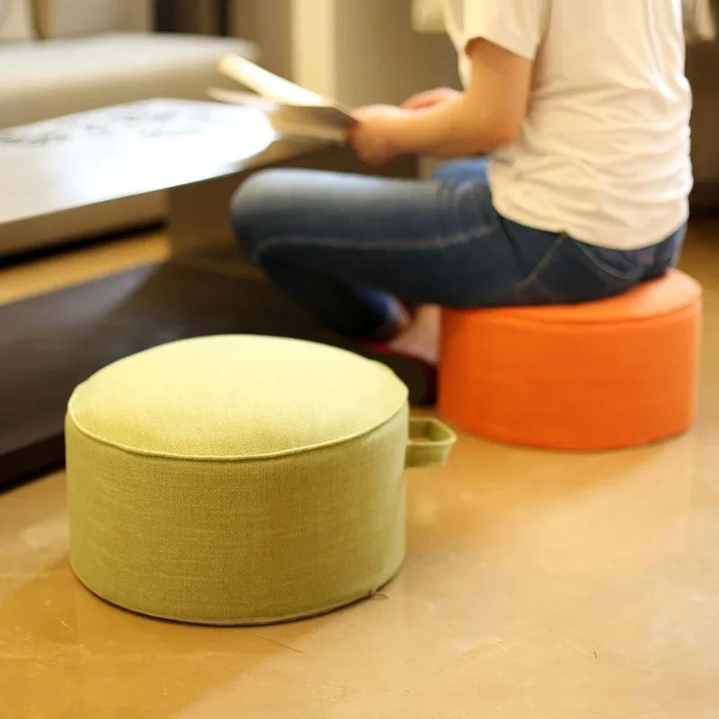 Linen Meditation Floor Cushion - Round