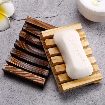 Bamboo Soap Dish - Natural Drain Tray