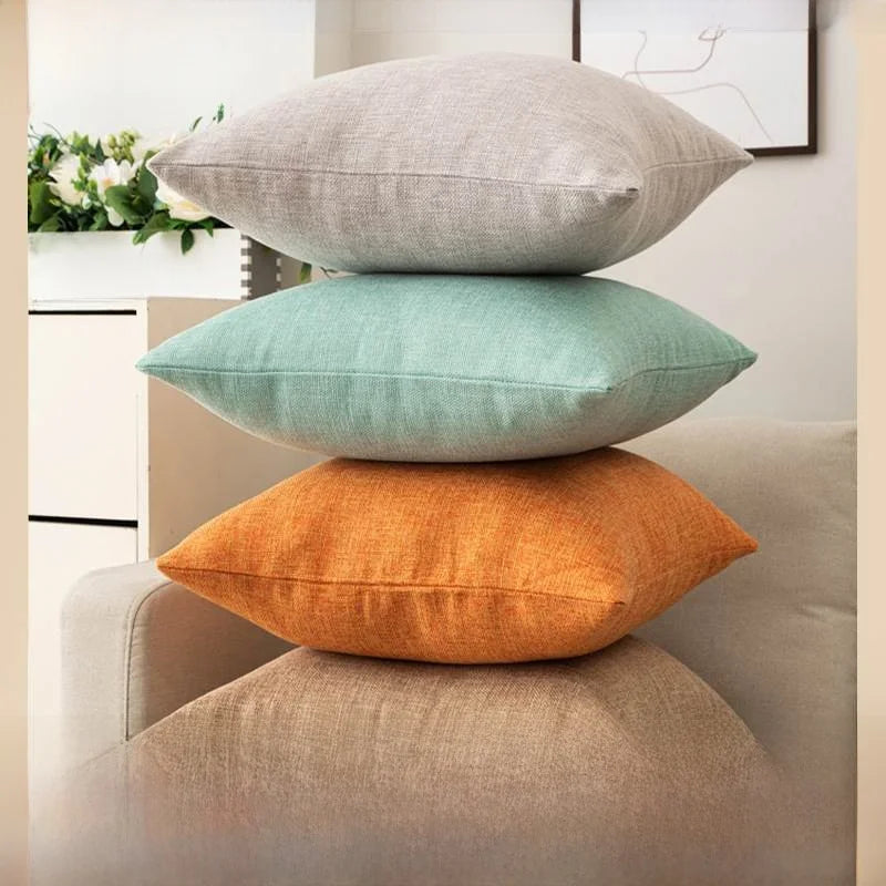 Cotton Linen Cushion Cover - Solid Color