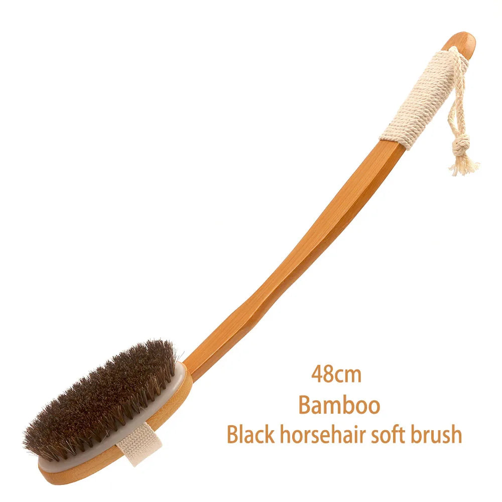 Bamboo Long Handle Bath Brush - 48cm