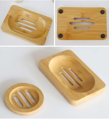 Bamboo Soap Dish - Natural Drain Tray