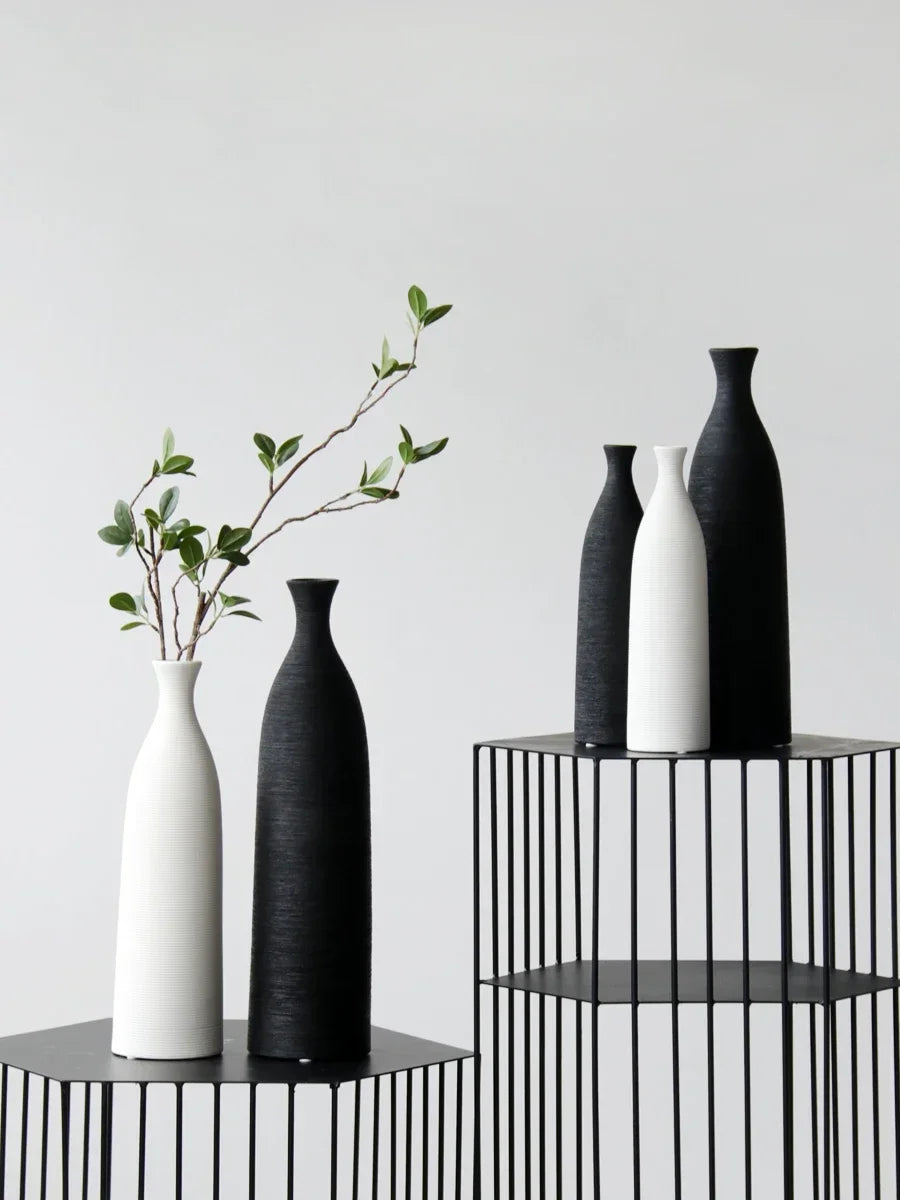 Modern Black & White Ceramic Vase