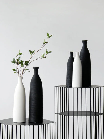 Modern Black & White Ceramic Vase