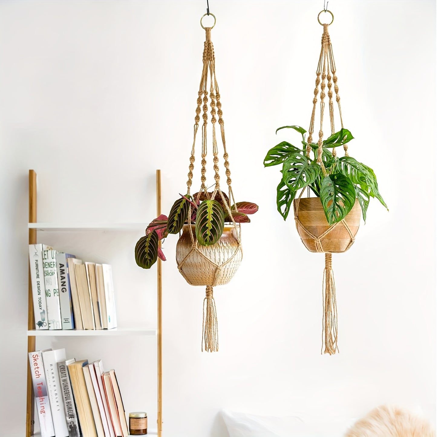 Boho Macrame Hanging Planters - Set of 2