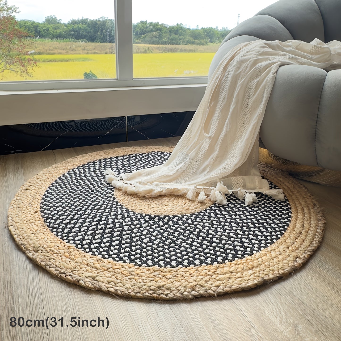Hand Woven Round Jute Area Mat - 91cm/122cm