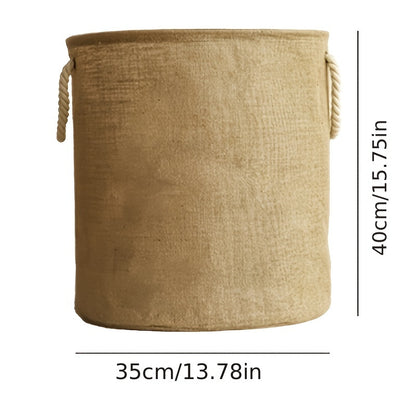 Foldable Jute Laundry Basket with Handles