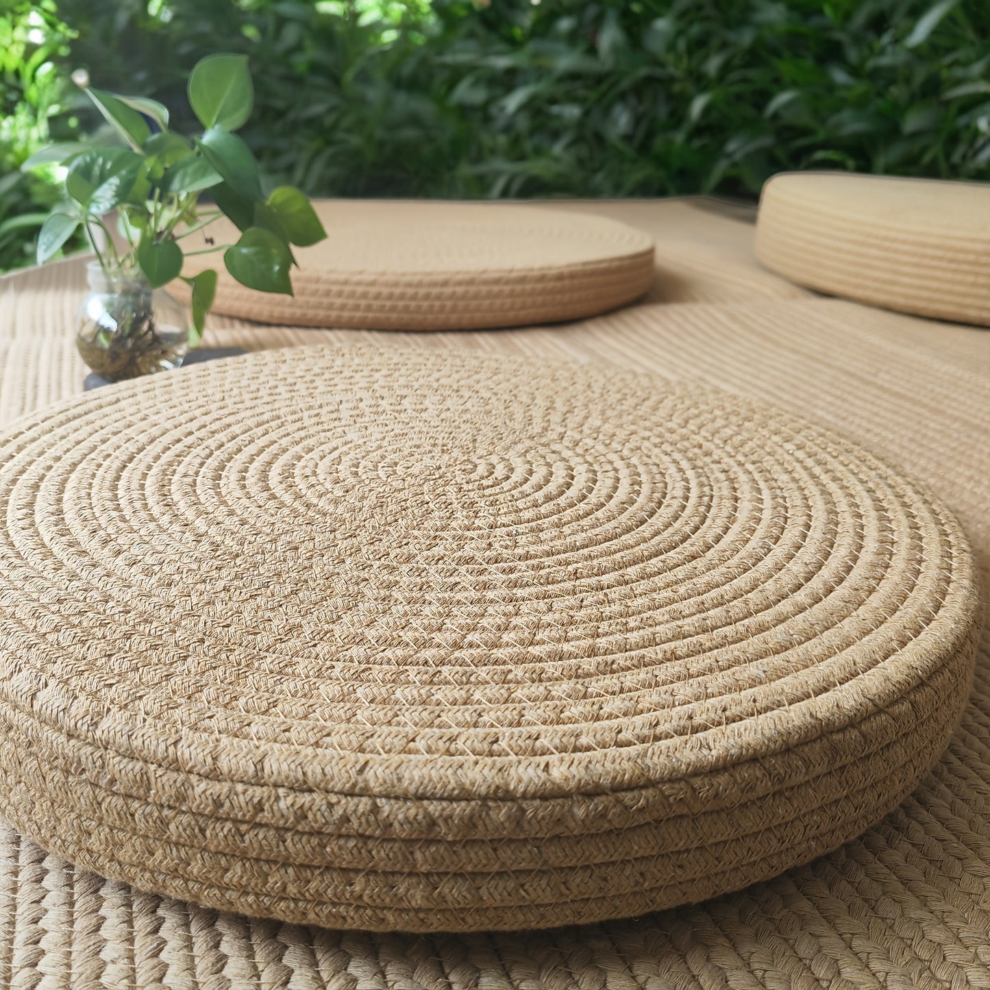 Bohemian Handmade Linen Meditation Pouf