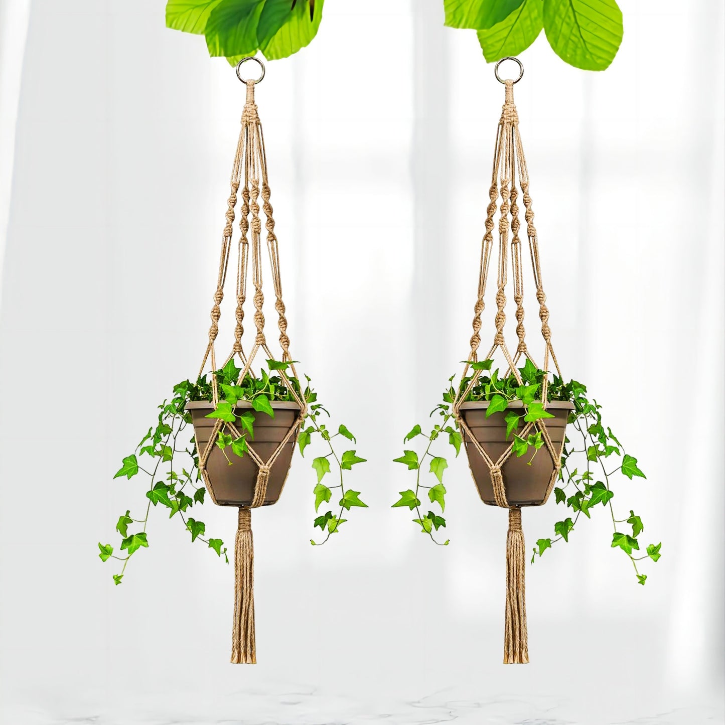 Boho Macrame Hanging Planters - Set of 2
