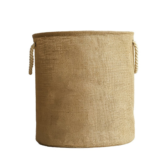 Foldable Jute Laundry Basket with Handles