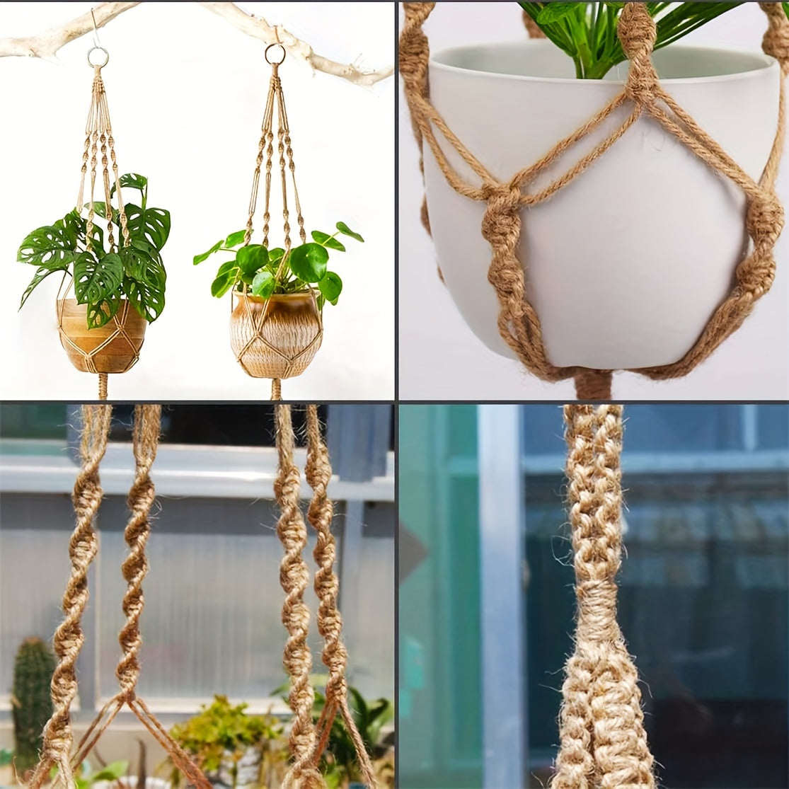 Boho Macrame Hanging Planters - Set of 2
