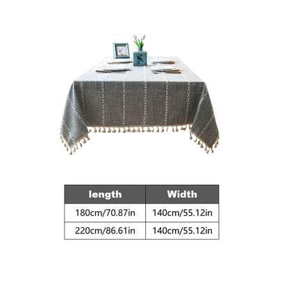 Extra Long Linen Blend Tablecloth - Rectangular