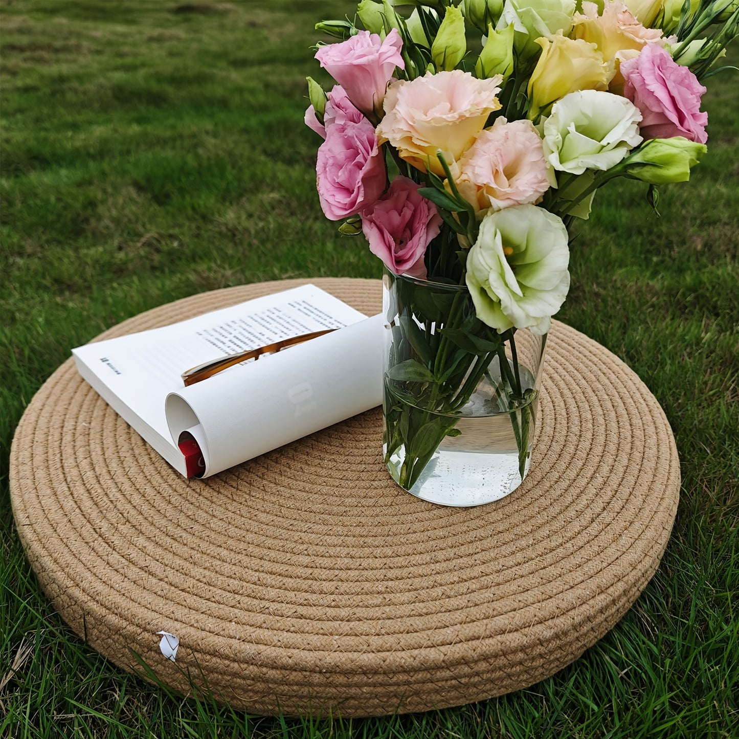 Bohemian Handmade Linen Meditation Pouf